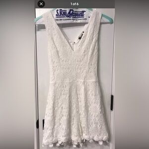 Nikibiki White Lace Eyelet Sleeveless short Romper Graduation